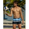 thumbnail image 6 of COOFANDY Men Square Leg Swim Trunks Tight Swim Shorts Color Block Swimsuit Stripe, 6 of 6