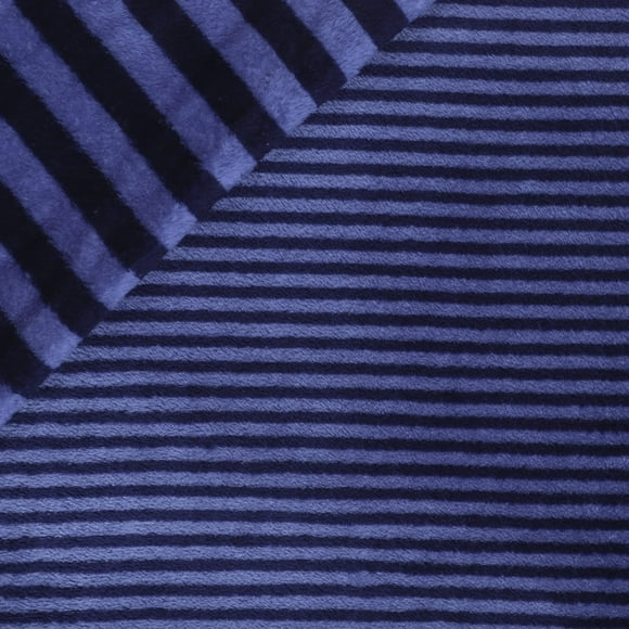 Mook Fabrics Fleece Flannel 2 Sided FP-NS308 Stripes, Blue Cut by The Yard