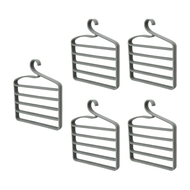 5 Piezas Perchas para Pantalones Ahorro de Espacio, Percha para Guardarropa, Organizador de Armario Antideslizante de Múltiples Capas para Cinturones , Verde claro Macarena percha para pantalones