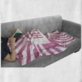thumbnail image 6 of Helen Soft Flannel Fleece Blanket, Retro Style Inspired Composition with Weathered Looking Letters and Stripes, Cozy Plush for Indoor and Outdoor Use, 60" x 80", Pale Pink and White, by Ambesonne, 6 of 6