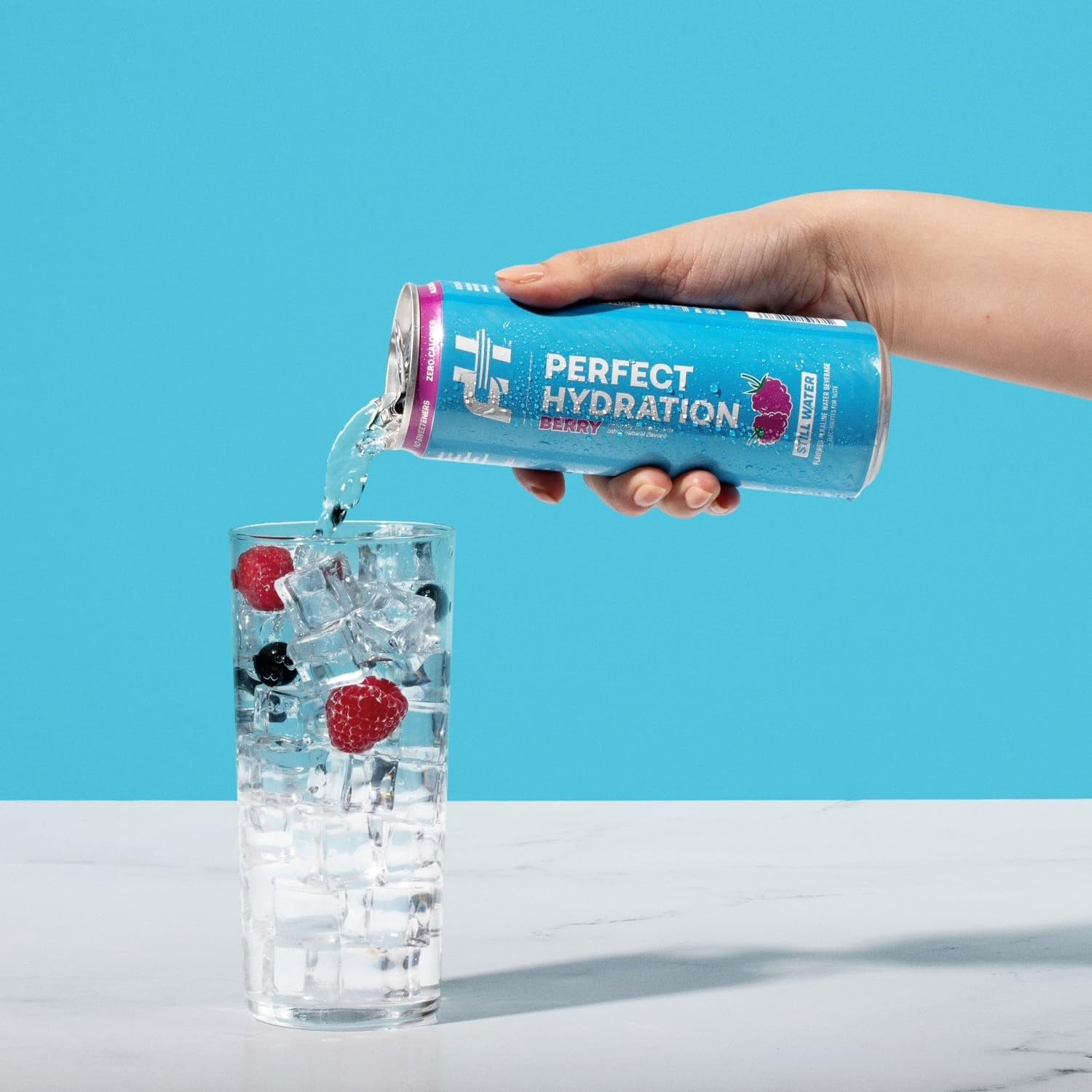 Perfect Hydration Berry Flavored Alkaline Water, 0 Sugar, 0 Calories, 12 oz Cans, Pack of 12