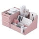 thumbnail image 2 of Caja de almacenamiento de cosméticos, elegante organizador de maquillaje multifuncional para encimera con cajones para útiles de arte de la oficina escolar, M rosa, 2 of 13