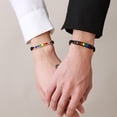 thumbnail image 3 of 1 par de pulseras ajustables de nailon para amantes, pulseras tejidas con arcoíris., 3 of 7