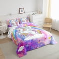 thumbnail image 3 of Juego de Cama Unicornio Rosa,Juego de Cama Boho Rainbow para Niñas y Niños, 3 of 6