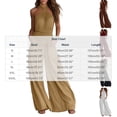 thumbnail image 3 of Aimik Womens Backless Jumpsuits Sleeveless Halter Ruched Waist Wide Leg Jumpsuits Summer Vacation Trendy One Piece Jumpsuit for Women, 3 of 6