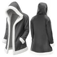thumbnail image 2 of QATAINLAV Christmas Jacket for Men Warm Lined Winter Fleece Hooded Cardigan Funny Santa Claus Coat, Dark Gray, XXXXL, 2 of 9