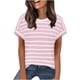 thumbnail image 1 of Camisas de Cuello en V de Manga Corta para las Mujeres Impresión de Rayas Blusa de Verano de Primavera de Moda, Camiseta de Mujer de Manga Corta, 1 of 8