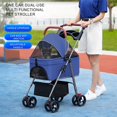 thumbnail image 2 of AQSQ 2 in 1 Pet Stroller, Folding Dog Stroller, Pet Folding Stroller, 4 Wheels Dog/Cat Puppy Stroller, Removable Travel Carrier for Small/Medium Pet, 2 of 6