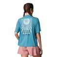 thumbnail image 2 of Columbia Women's PFG Uncharted Tech Tee Short Sleeve, Canyon Blue/W Uncharted, X-Large, 2 of 7