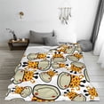 thumbnail image 2 of Fleece Throw Blanket Giraffes Head Print Reversible Plush Fluffy Large Big Blanket for Sofa Couch Bed-40"x30", 2 of 7