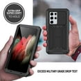 thumbnail image 6 of Samsung Galaxy S21 Ultra Metal Case with Screen Protector, Dteck Heavy Duty Military Rugged Shockproof Full Body Protective Cover with Kickstand, Water-Resistant, Slide Camera Protector Cover,Black, 6 of 7