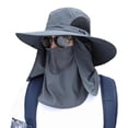 thumbnail image 2 of Sombrero para el sol al aire libre con solapa para el cuello y la cara, protección UV, sombrero de pescador de ala ancha transpirable para hombres y mujeres, pesca de verano, senderismo, 2 of 8