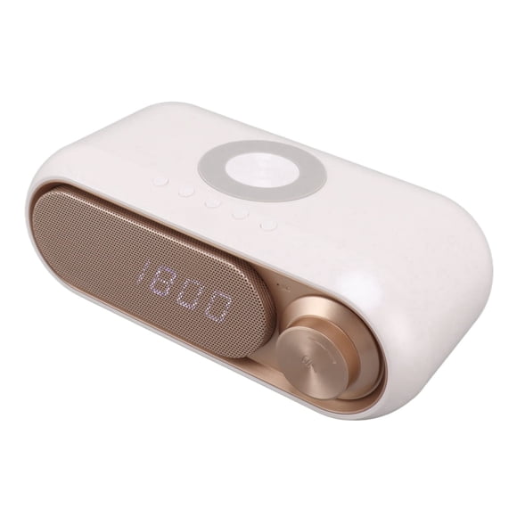 LED Digital Alarm Clocks, Wired Charging Charging Clock Speaker 3 in 1 for Bedroom Iron Gray 10W,White Spray Gold 10W