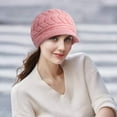 thumbnail image 5 of Womens Winter Beanie Hat Warm Knitted Slouchy Wool Hats Cap with Visor, 5 of 6