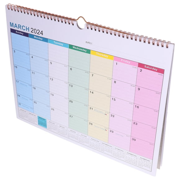 Toyandona Monthly Wall Calendar 2024-2025 Multi Color Paper Sturdy for Home