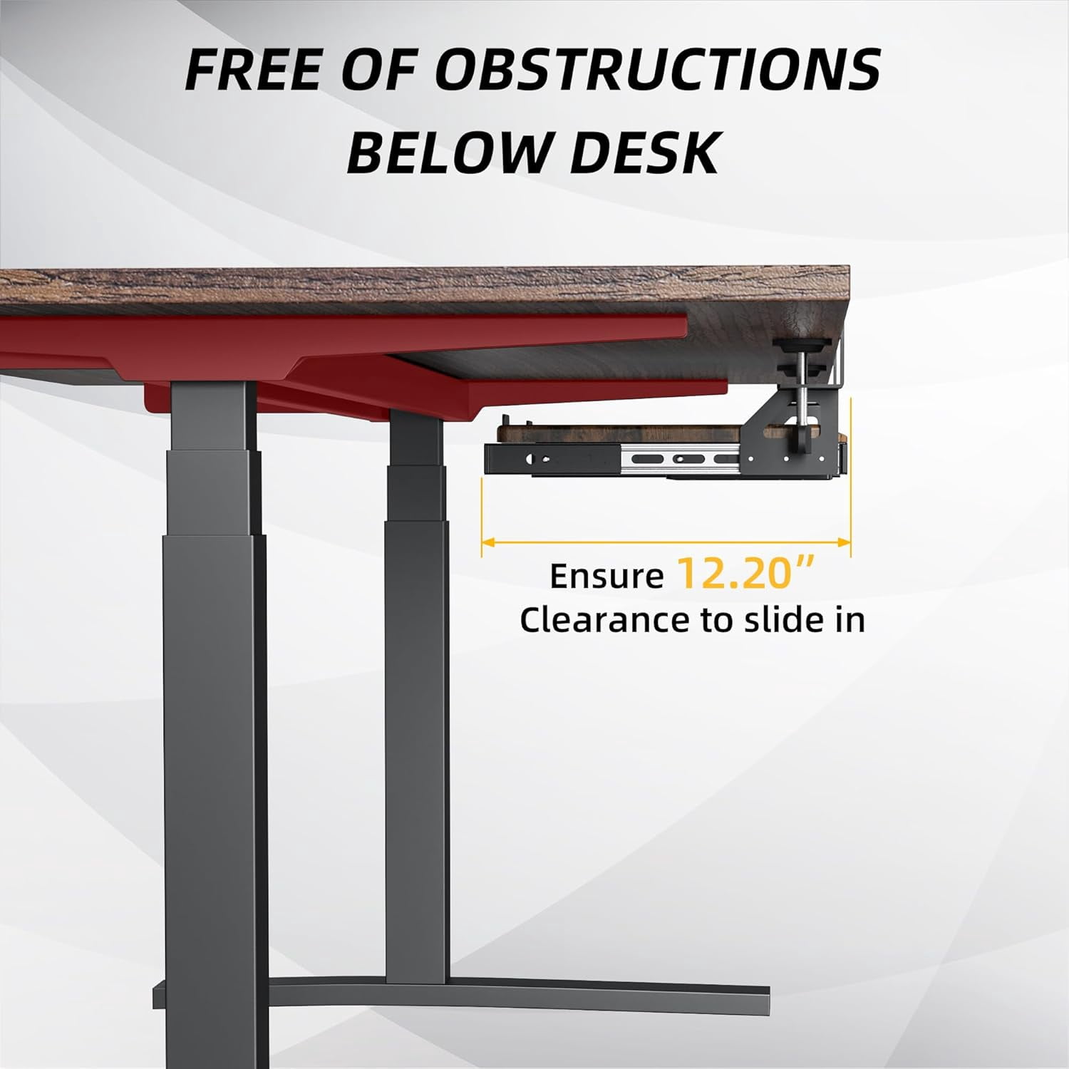 Under Desk Keyboard Tray with Slide Pull Out, C Clamp Mount, Ergonomic Computer Stand for Home Office, White, 19.7" x 12.2" Small Size