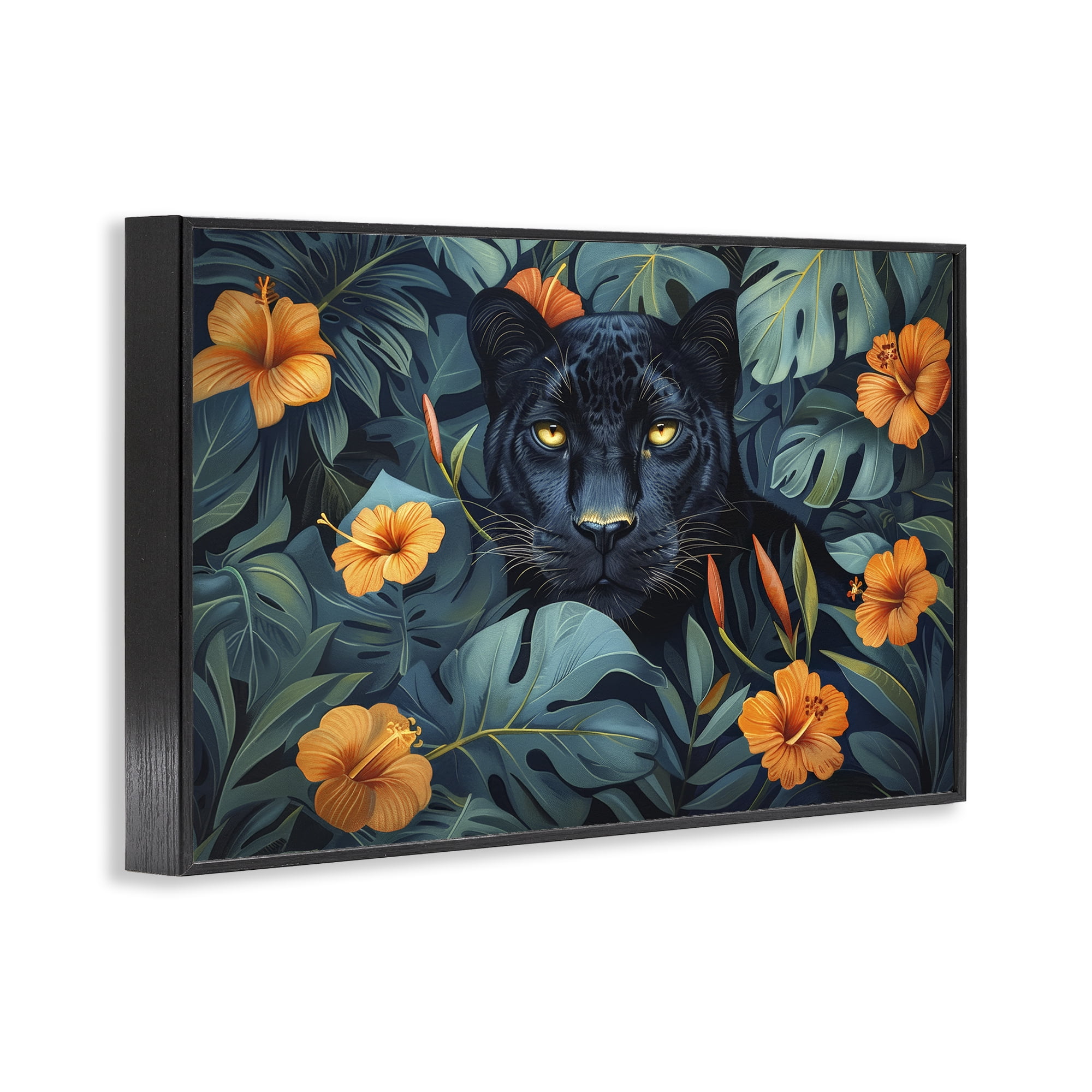 Stupell Industries Hiding Panther's Paradise Black Framed Giclee Art, design by Ray Powers