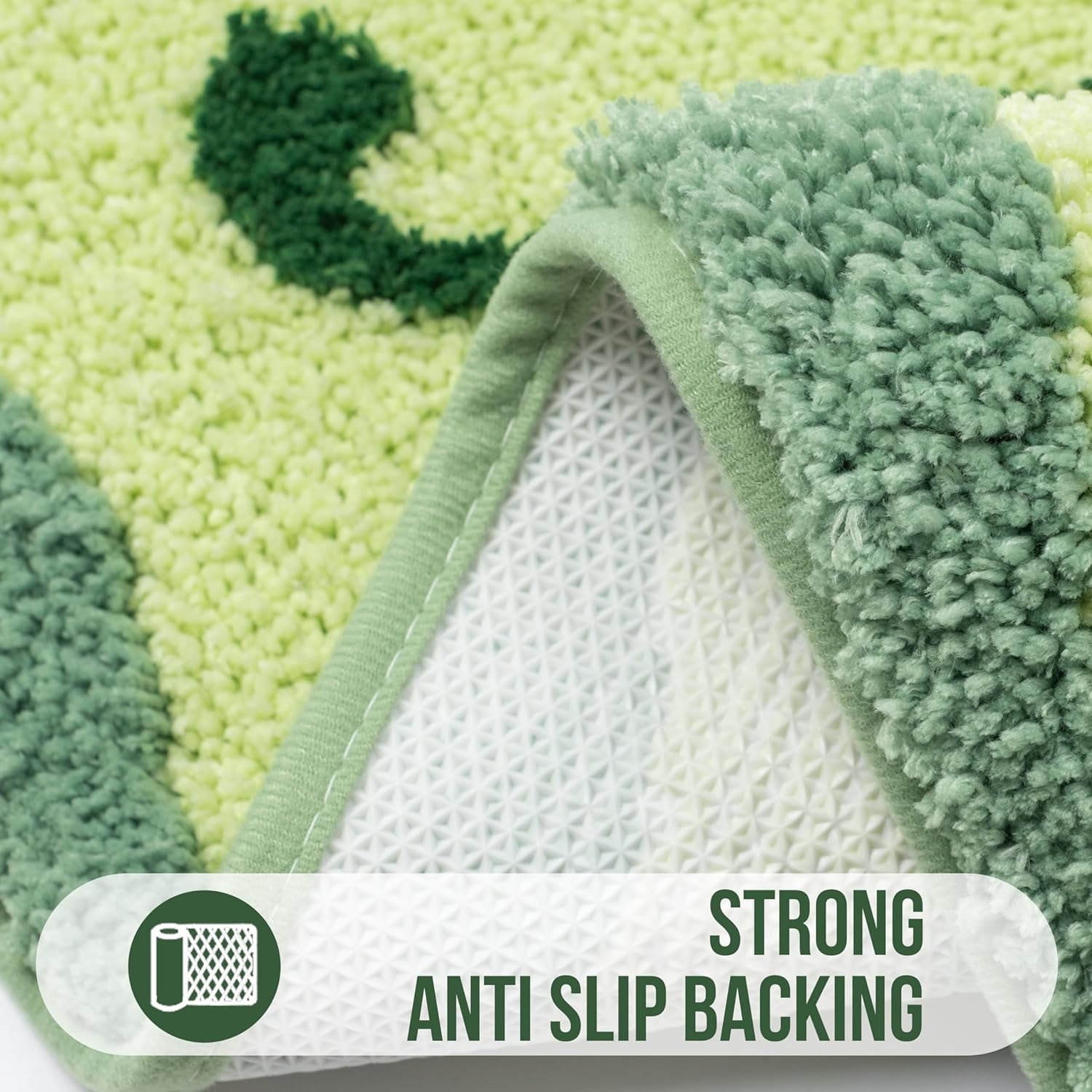 Get Naked Bath Mat 24x17,Non Slip Bathroom Rugs,Cute Soft Bath-Mat for Bathroom,Machine Washable Bath Rugs,Water Absorbent Bathroom Mats with Fluffy Microfiber,Green