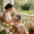 thumbnail image 6 of HEWANG Embroidery Kit for Beginners and Adults, DIY Hand Embroidery Starter Kit with Cute Pattern, Cross Stitch Needlepoint Set with , Threads and Instructions (Easter Wreath,Black,15cm), 6 of 6