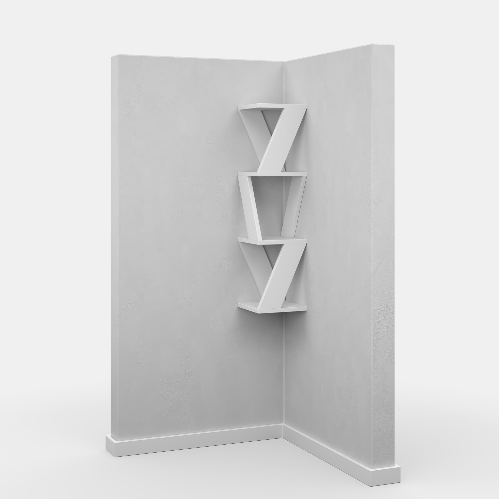 Ada Home Decor Furniture 8.66" 3 Tier White Chicago Modern Wall Shelf