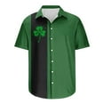 thumbnail image 3 of Vintage St Patricks Day Bowling Shirt Men Button Down Hawaiian Shirts Short Sleeve Casual Saint Patricks Day Shirt, 3 of 5