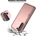thumbnail image 5 of Samsung S23 Case with Card Holder 5G 6.1 inch Slim Dual Layer Heavy Duty Protective Galaxy S23 Case Hidden Card Slot Wallet Case for Samsung S23(Rose Gold), 5 of 14