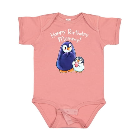 

Inktastic Happy Birthday Mommy!- Cute Penguins Boys or Girls Baby Bodysuit
