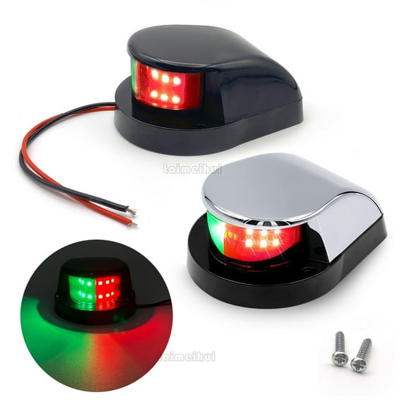 BERTDOMD Red and Green LED Boat Navigation Lights, Marine Bow Lights for Pontoon, Kayak, Yacht, and Small Boats