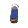 thumbnail image 6 of BLISSFUL STEP Women's Shoes Chunky Heel Buckle Slingback Chunky Platform Sandals Dark Blue 5.5, 6 of 7