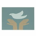 thumbnail image 1 of Hippie Cutting Board, Dove of Peace Flying Above Hands for World Peace Theme Vintage Style, Decorative Tempered Glass Cutting and Serving Board, Small Size, Slate Blue White and Tan, by Ambesonne, 1 of 1