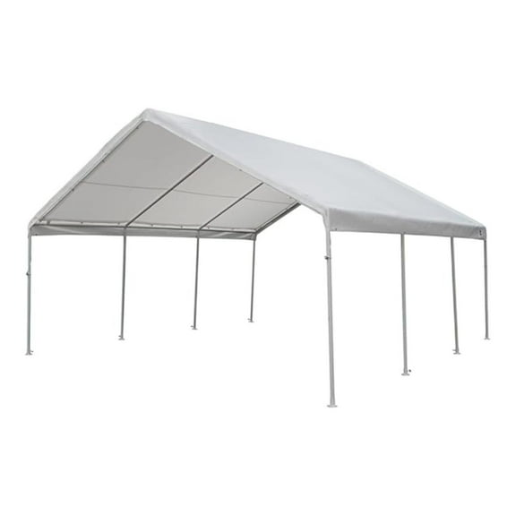 Canopy Replacement Cover 18x20 Feet - White A-Frame Top - Fits 17.75ft x 20ft - Heavy Duty Polyethylene - Outdoor Shelter Replacement Cover