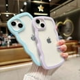 thumbnail image 3 of Compatible with iPhone 14 Plus Cute Kawaii Curly Wave Frame Shape Soft Silicone Shockproof Protective Phone Case Cover for Women Girls Light Blue, 3 of 15