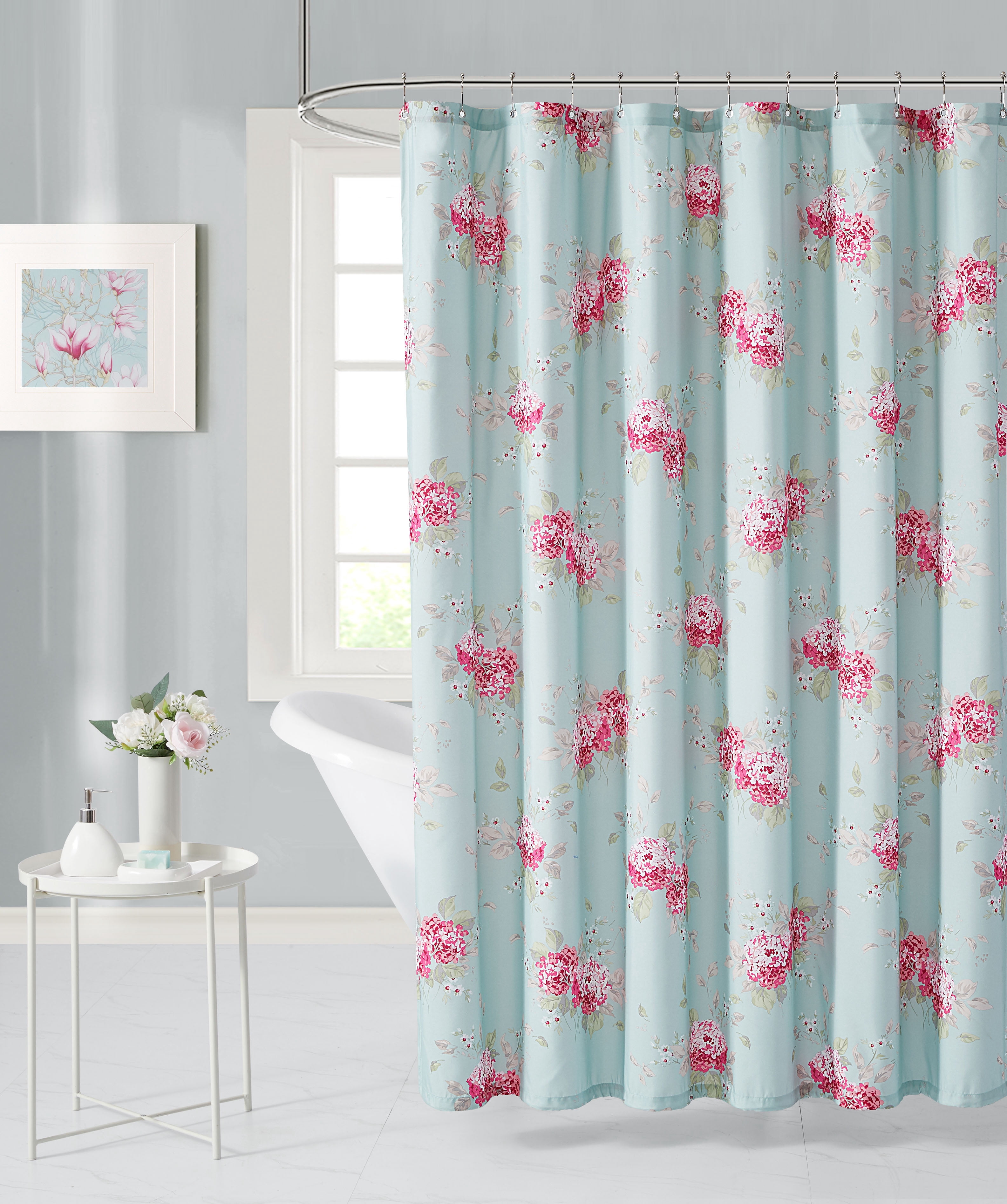 Simply Shabby Chic belle Hydrangea Polyester Shower Curtain, 72 x 72