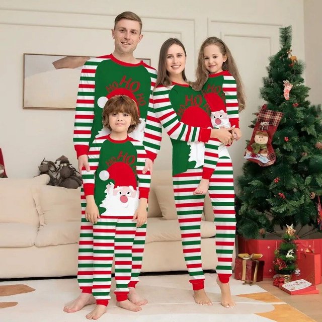 Christmas Family Matching Outfits Adult Kid 2024 News Pajamas Clothes Set Baby Rompers Casual Sleepwear Xmas Family Look Pyjamas