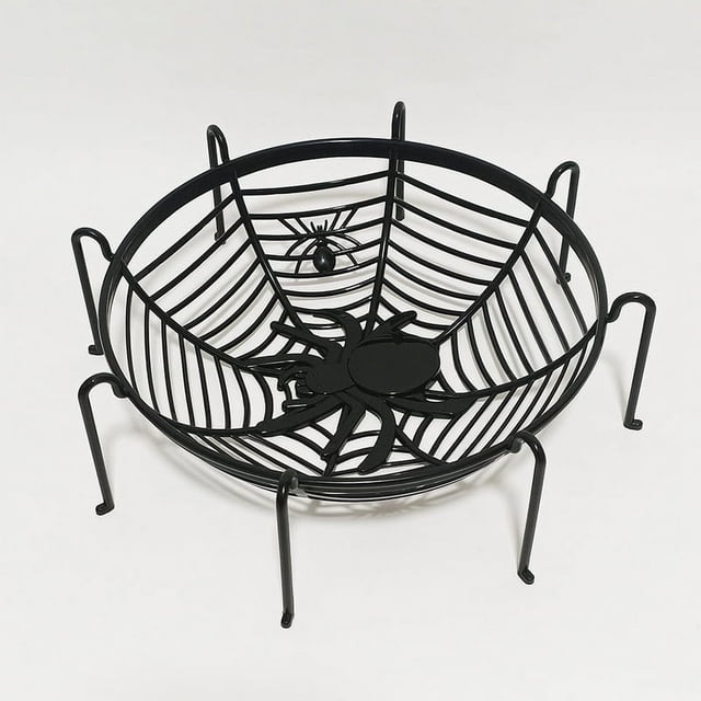 Halloween Decor Spider Web Bowl Fruit Plate Candy Biscuit Package Basket Bowl