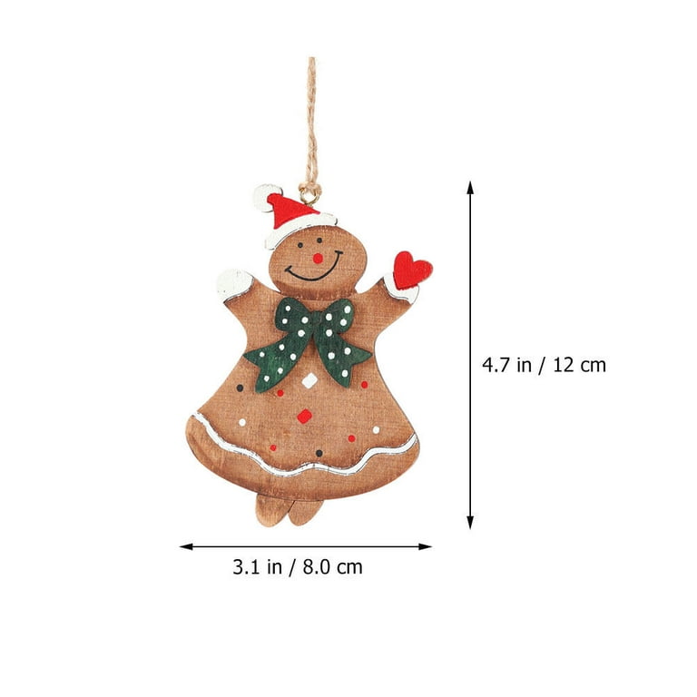  Artibetter 2pcs Christmas Tree Pendant Gingerbread