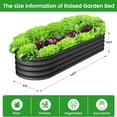 thumbnail image 2 of Galvanized Metal Raised Garden Bed 2-Pack 4.5x2x1 ft, Gray Oval Outdoor Planter Box Kit with Open Bottom Drainage for Growing Vegetables, Plants & Flowers in Backyard or Patio, 2 of 8