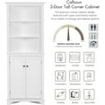 thumbnail image 6 of Spirich Tall Corner Storage Cabinet, Bathroom Floor Storage Cabinet with Doors and Adjustable Shelves, Freestanding Tall Cabinet Organizer for Bathroom, Kitchen, Living Room or Bedroom, White, 6 of 6