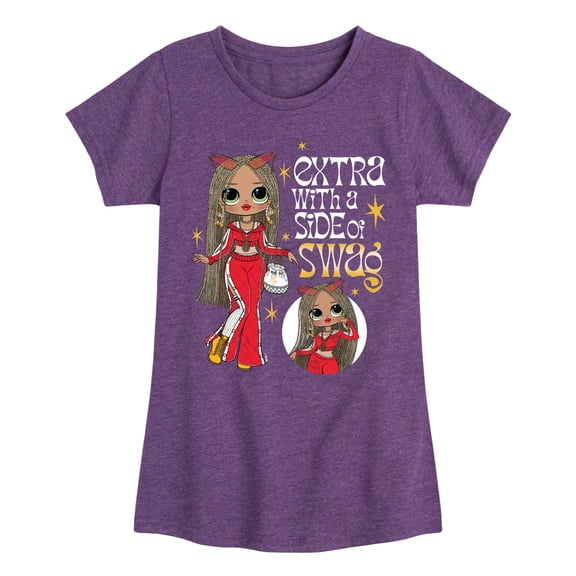 LOL OMG! Fashion Dolls - Extra w/ a Side of Swag - Toddler & Youth Girls Short Sleeve Graphic T-Shirt