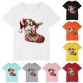 thumbnail image 5 of Odeerbi Kids Boys Girls Christmas T-shirt Fashion Cute Christmas Printed Casual Short Sleeve Cotton Top Shirt Kids Clothes Black, 5 of 5