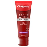 Colgate Optic White Renewal Teeth Whitening Toothpaste, Enamel Strength, 3 Oz, 2 Pack
