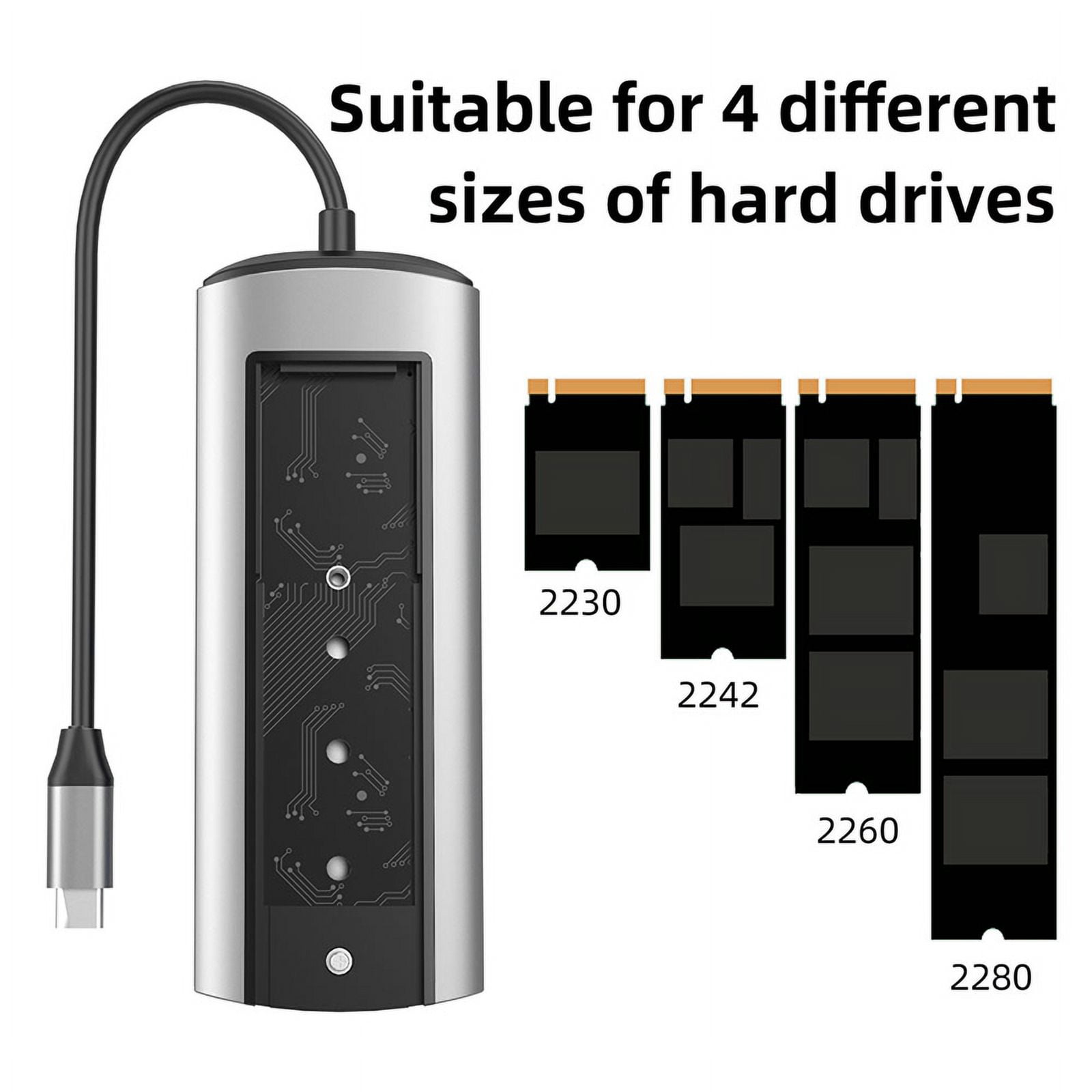 6-In-1 M.2 SSD HUB USB C Docking Station with Disk Storage USB 3.0 Type C to Compatible- Laptop for Laptops
