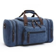 thumbnail image 1 of Eigraketly Bolso deportivo duradero de lona, petate de viaje para equipaje de gran capacidad, bolso de mano para hombres que viajan Mochilas de mochilero azul oscuro, 1 of 6