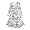 thumbnail image 1 of XDZJLR Robe Fille Enfants Fait Main Croquis Coloriage Fundiy Peint à la Main Robe de Princesse de Fête, 1 of 4