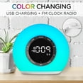 thumbnail image 2 of iHome Sunrise Alarm Clock Radio with Bluetooth Speaker, Color Changing Lamp, and USB Charging (iBT32), 2 of 6