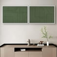 thumbnail image 3 of PixonSign Framed Wall Art Set Mid-Century Green Polygon Landscape Abstract Canvas Prints Geometric Splicing Modern Art Decoration Minimalist for Living Room, Bedroom, Office - 16"x24"x2 White, 3 of 5