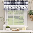 thumbnail image 2 of 2 Pack Valances for Window, Farmhouse Purple Plaid Short Curtains for Kitchen Bedroom Living Room, Vintage Country Cock Checkered Rod Pocket Small Window Treatment Valance Drapes 42 x 18 Inch, 2 of 8