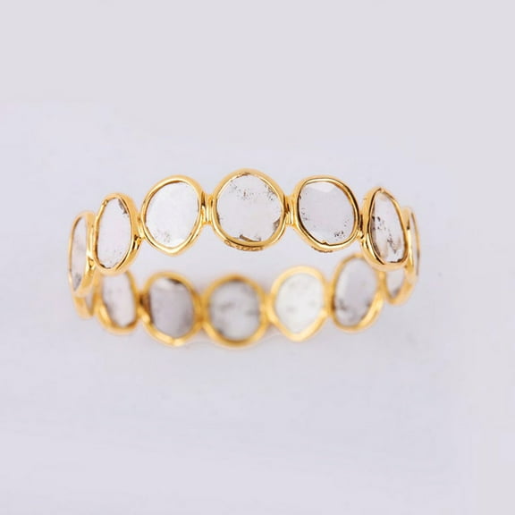 Sterling Silver Rose Cut Polki Diamond Ring