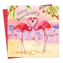 Twizler Anniversary Card - Flamingos Happy Wedding Anniversary Greeting Card for Couple - Husband Anniversary Card for Him - Wife Anniversary Card for Her - Mom and Dad Anniversary Card