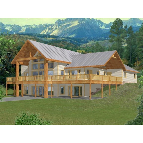 001-3131: Country Craftsman 2 Bed, 2 Bath Luxury Home Plan, 4104 Sq Ft: Full Blueprints with License to Build by Home Plan Marketplace - Lesuto